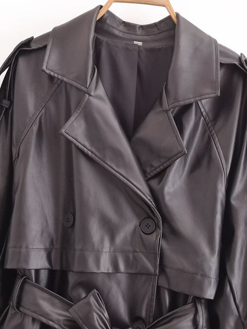 Leder Trench Coat