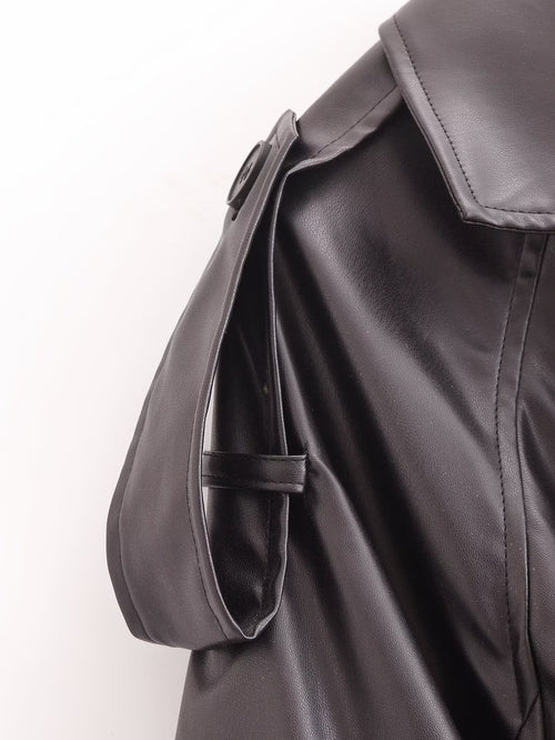 Leder Trench Coat