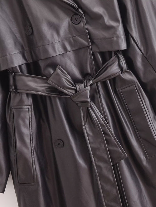 Leder Trench Coat