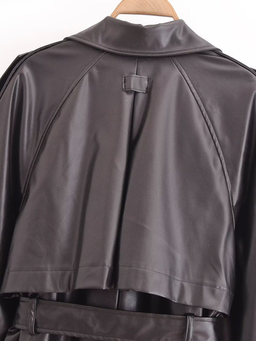 Leder Trench Coat