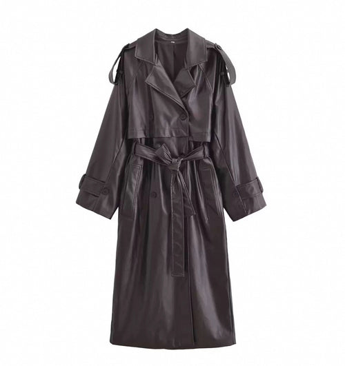 Leder Trench Coat