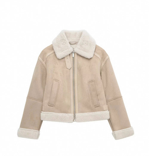 Soft Shearling Aviator Jacket