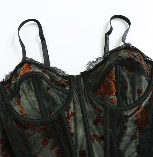 Obsidian Floral Corset