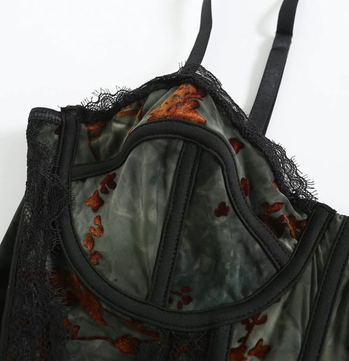 Obsidian Floral Corset