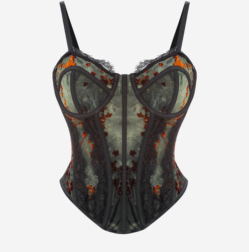 Obsidian Floral Corset